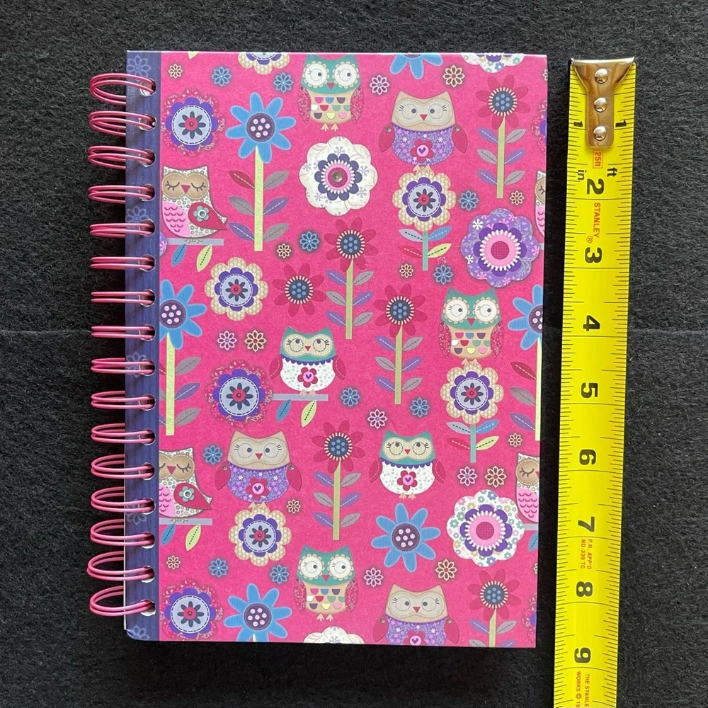 Blank Spiral  Bound Journal Book with Owl Design